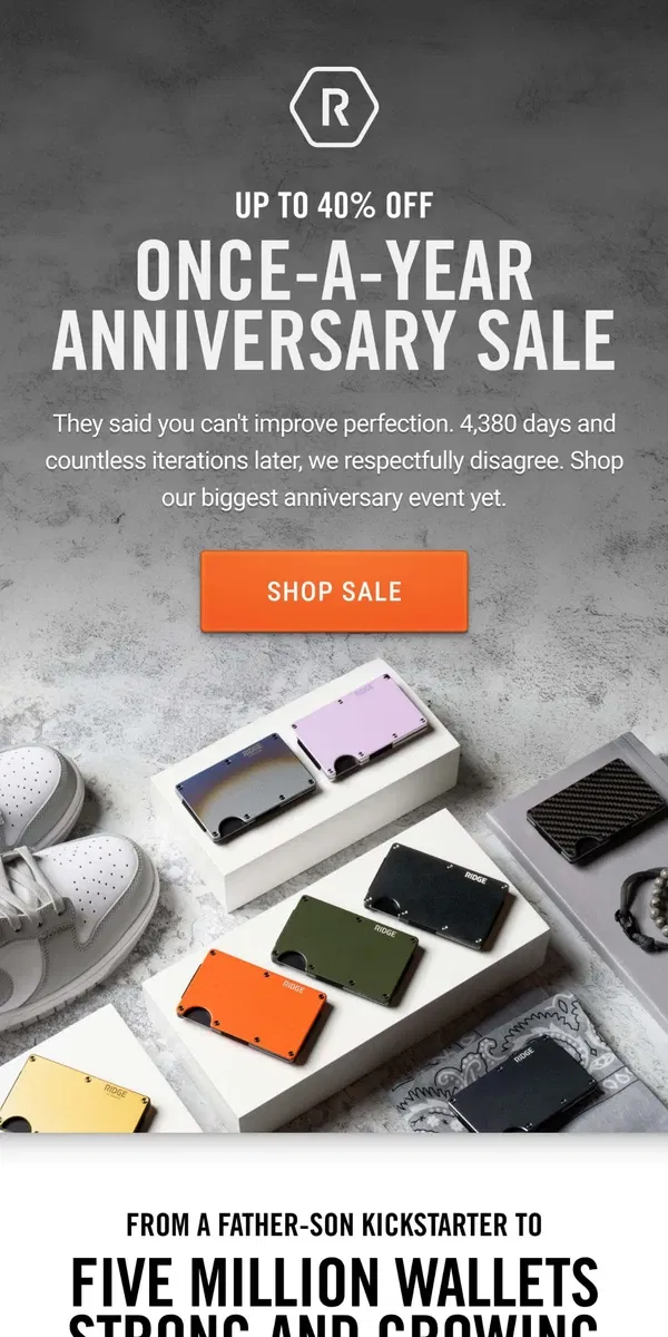 Email from The Ridge. The Once-a-Year Sale