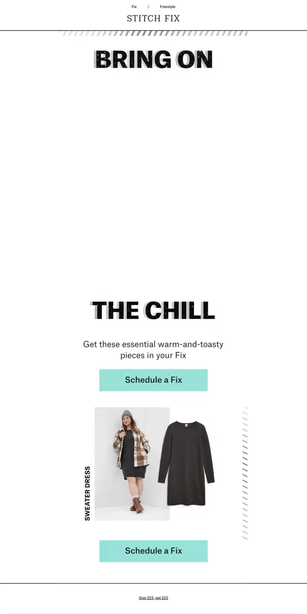 Email from Stitch Fix. Fave winter finds