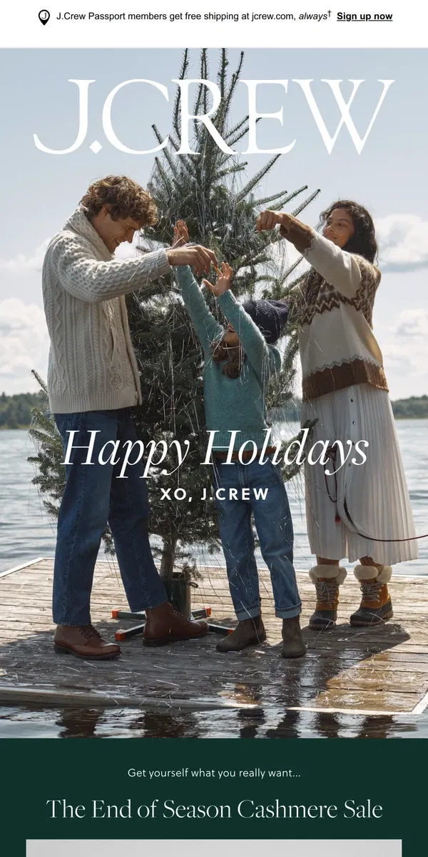 Email from J.Crew. Merry & happy everything, from J.Crew