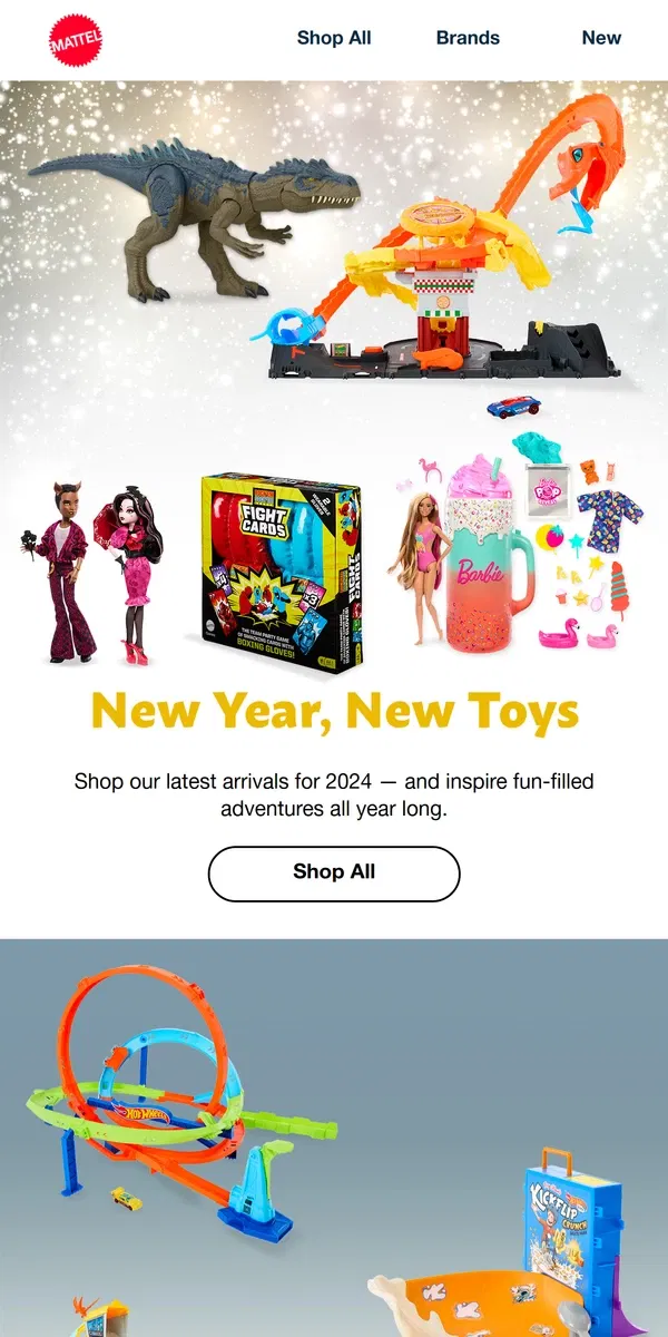 Email from Mattel Store. New Toys for the New Year!