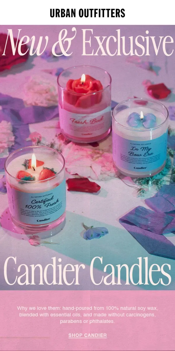 Email from Urban Outfitters. NEW & EXCLUSIVE: Candier 🕯️