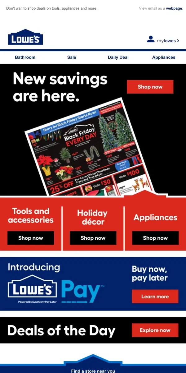 Email from Lowe's. It's here! New savings just for you.