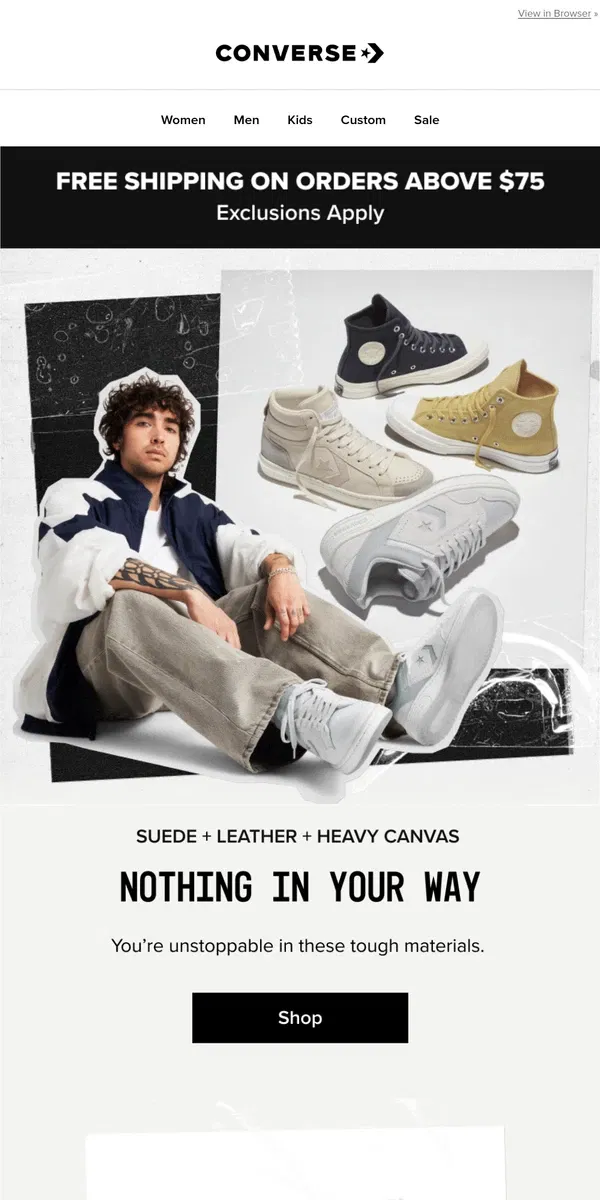 Email from Converse. You’re going for ultra-durable…