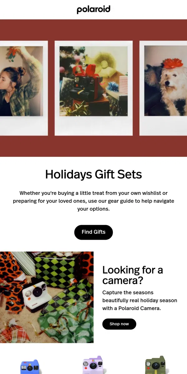 Email from Polaroid. Find your ideal gift in our gear guide