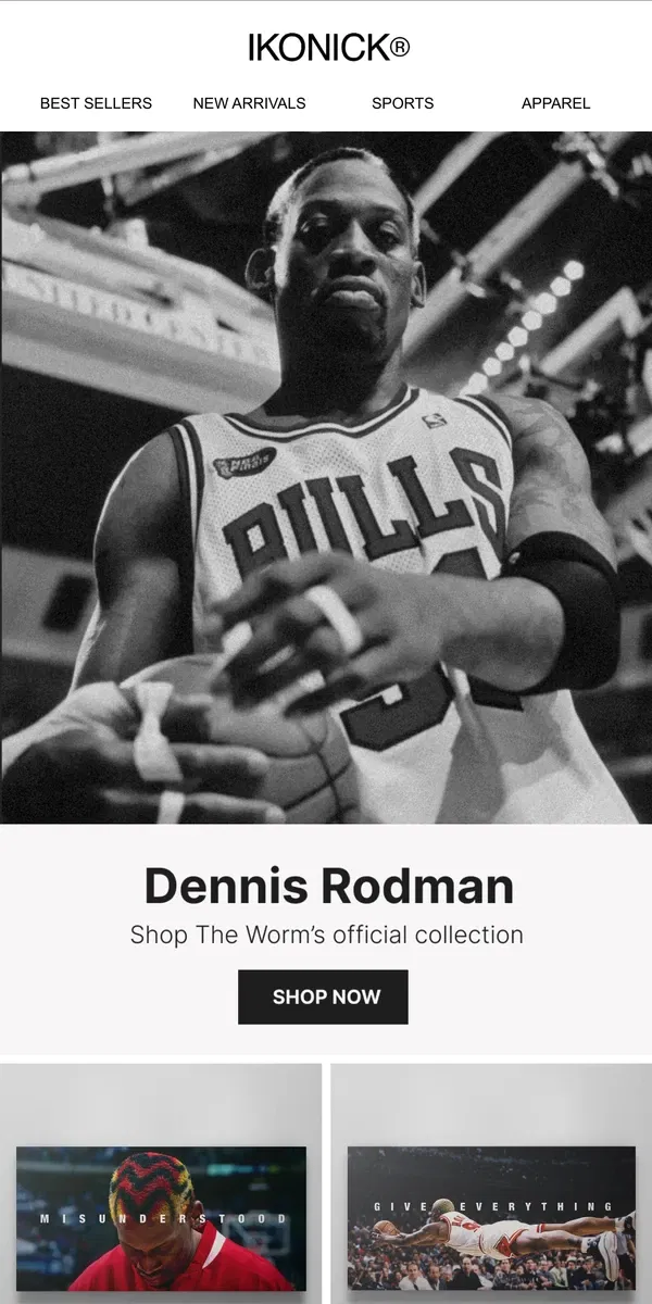 Email from IKONICK. Dennis Rodman Collection