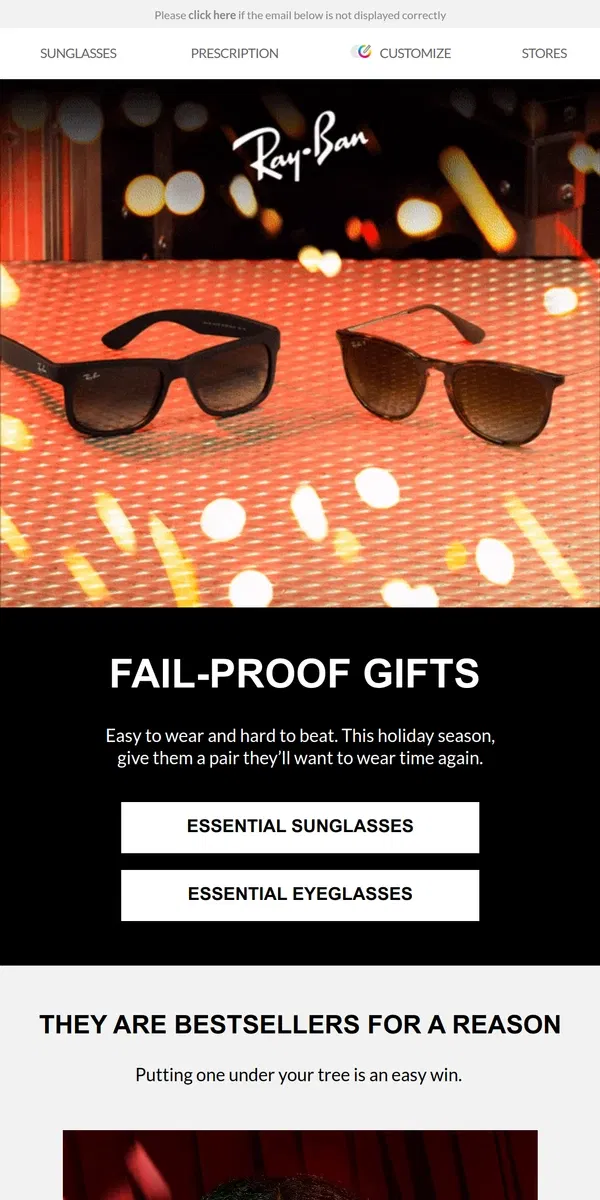 Email from Ray-Ban. Everyday styles on everyone’s list