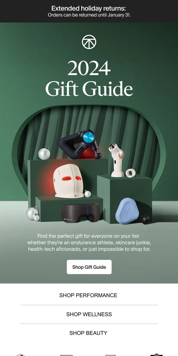 Email from Therabody. 🎁 2024 Gift Guide is here!