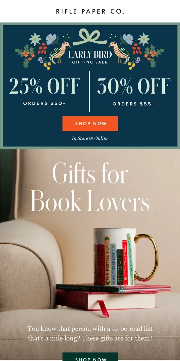 Email from Rifle Paper Co.. Up to 30% Off Your Book Club Favorites!