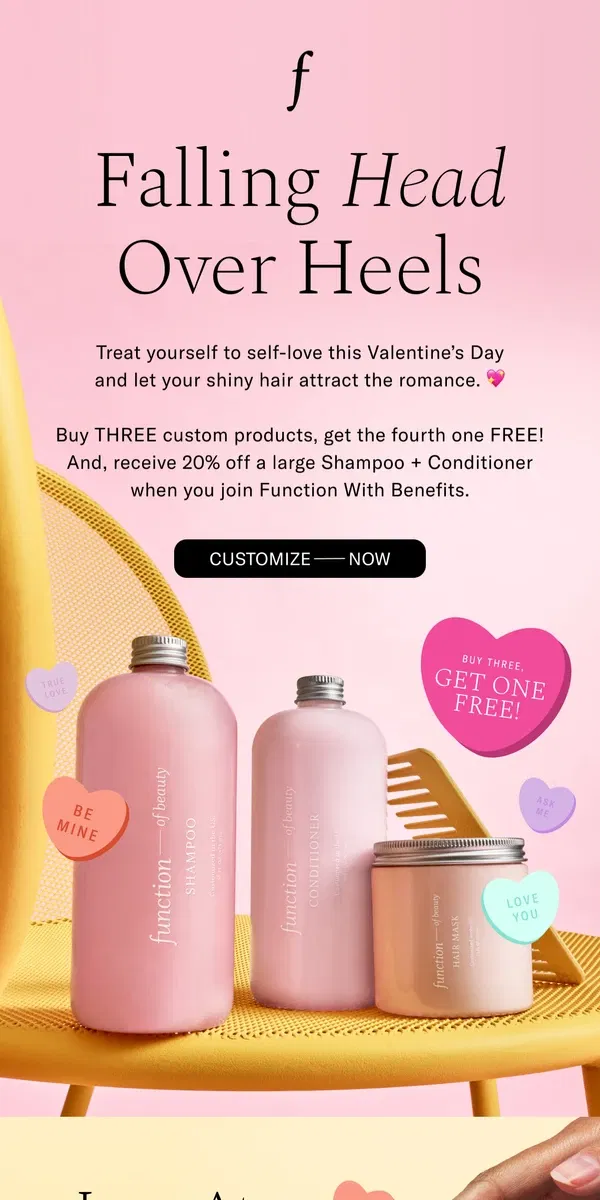 Email from Function of Beauty. Gift yourself some self-love 🥰