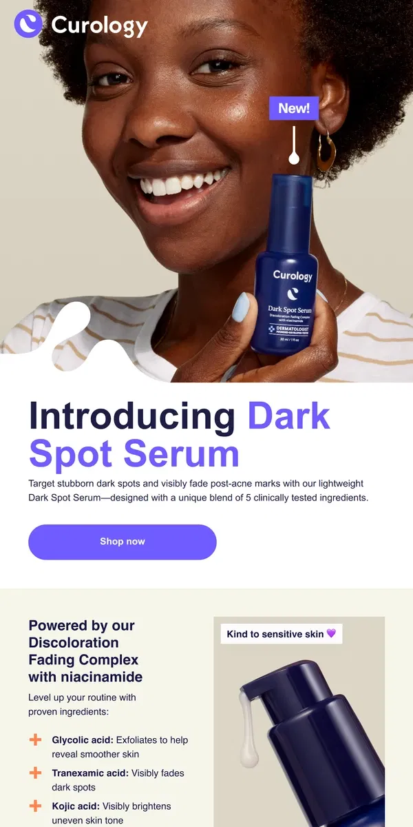 Email from Curology. 🌟 Spotted: Your new favorite serum