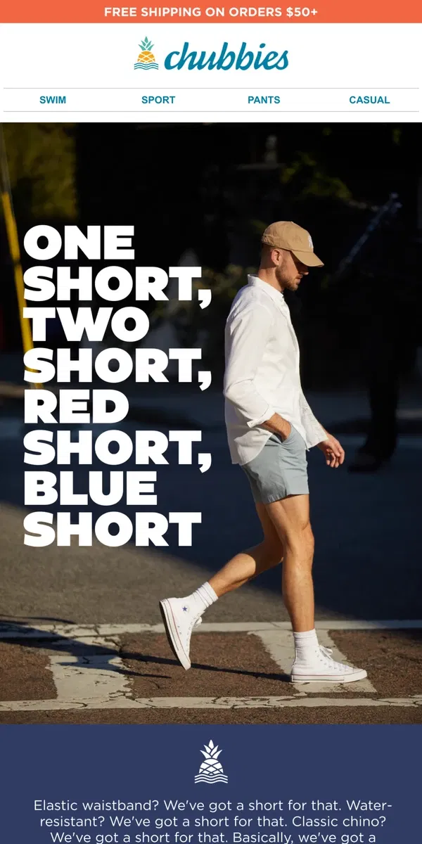 Email from Chubbies Shorts. We'll be short and sweet: our shorts are short and sweet