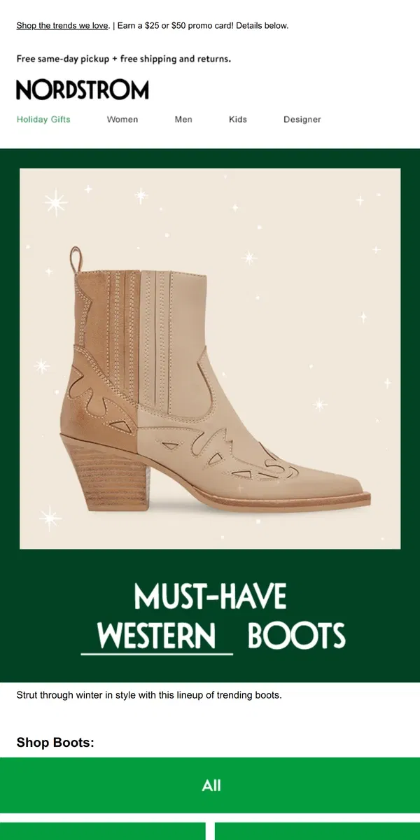 Email from Nordstrom. The hottest boots right now