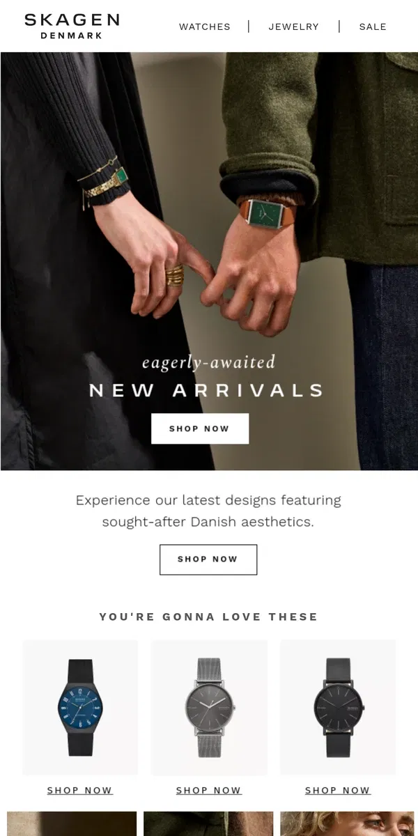 Email from Skagen. new scandinavian style you need now.