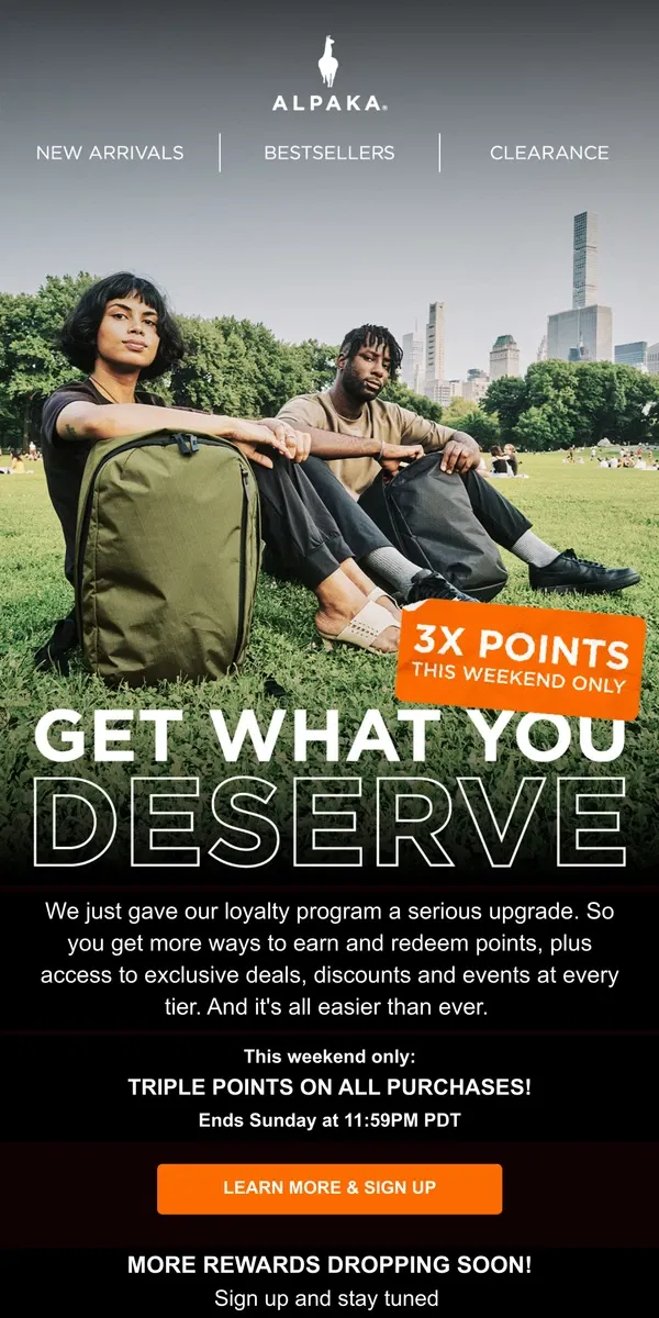 Email from ALPAKA. New Loyalty Program. Better Rewards.