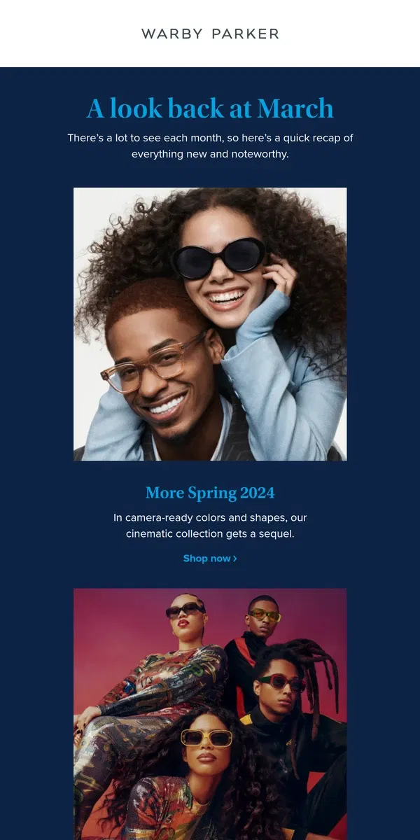 Email from Warby Parker. Out like a lamb