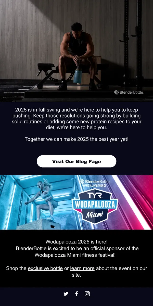 Email from BlenderBottle. The Power of Routine, Make 2025 The Best Year Yet!