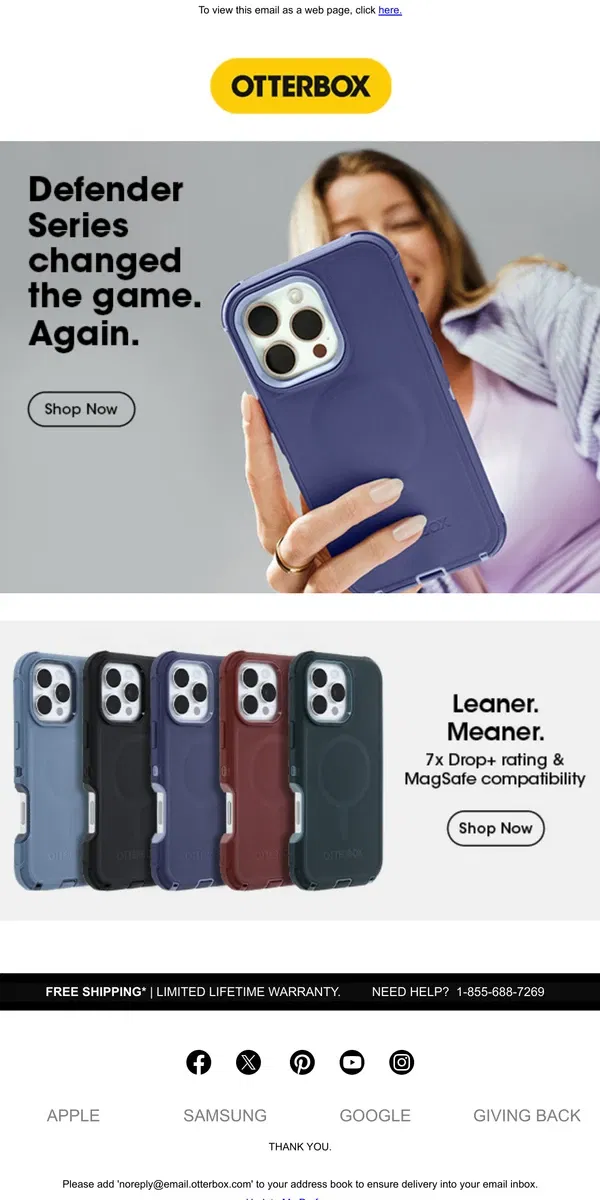 Email from OtterBox. The reinforcements have arrived