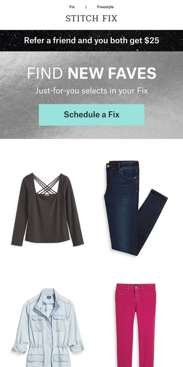 Email from Stitch Fix. A little style magic ✨