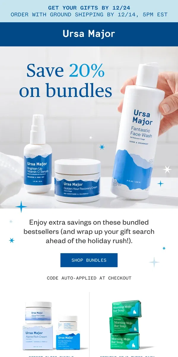 Email from Ursa Major. Major savings in here 👀