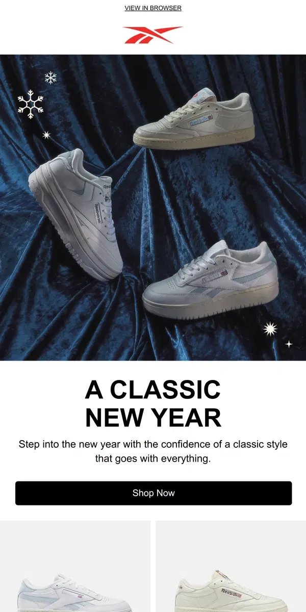 Email from Reebok. Get the new year started right