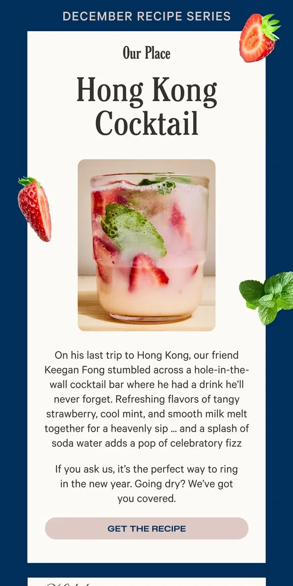 Email from Our Place. Try this Hong Kong cocktail 🍓