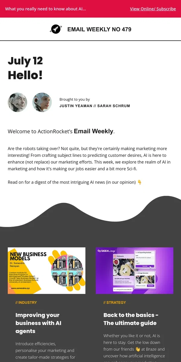 Email from ActionRocket. EmailWeekly #479: Come with us to the future 🤖