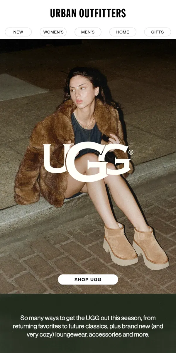 Email from Urban Outfitters. get the UGG out