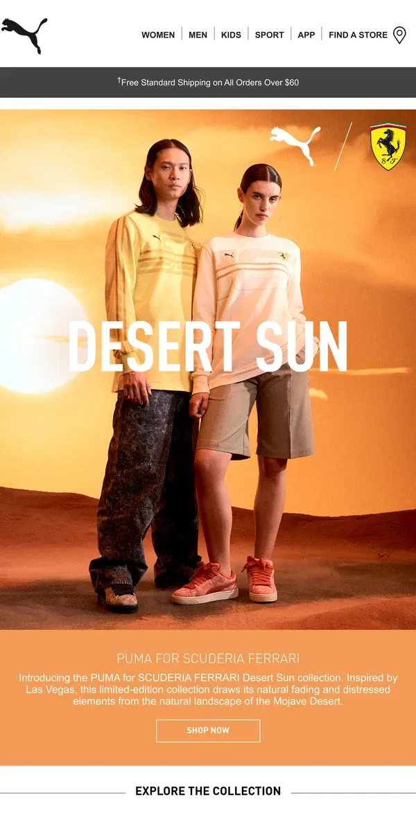 Email from Puma. Desert Sun: PUMA For SCUDERIA FERRARI