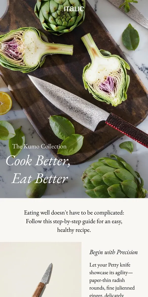 Email from Italic. First Resolution: Cook Better