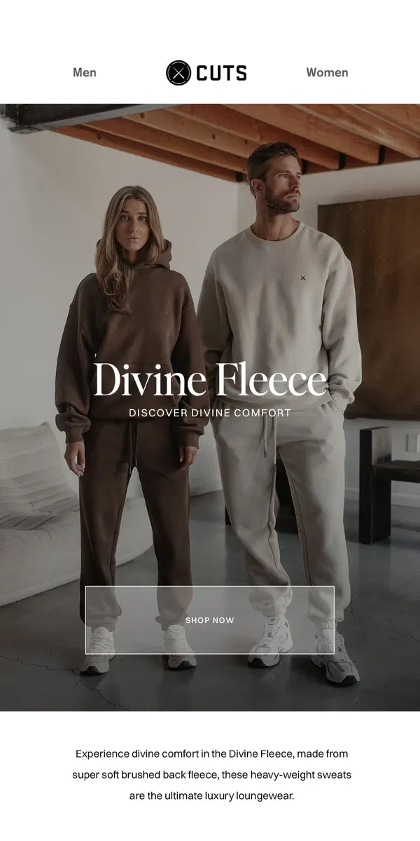 Email from Cuts. NEW RELEASE: Divine Fleece Collection