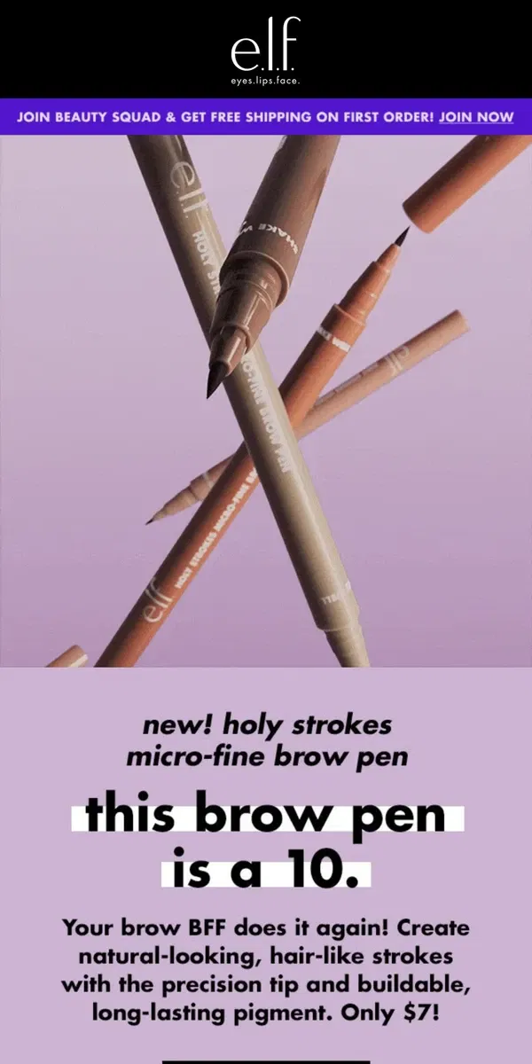 Email from e.l.f.. NEW Holy Strokes Micro-Fine Brow Pen 💯				 