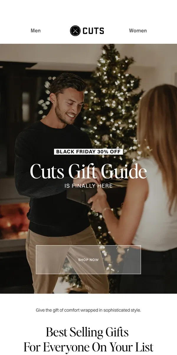 Email from Cuts. The Holiday Gift Guide