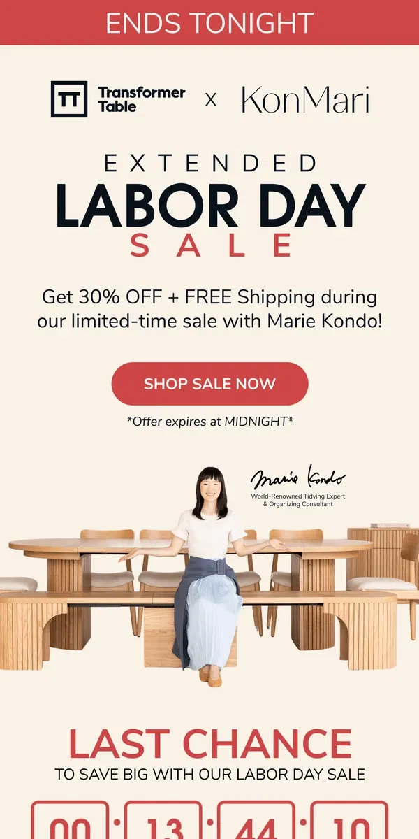 Email from Transformer Table. [DEADLINE] 30% OFF Sitewide (Last Day) 🚨