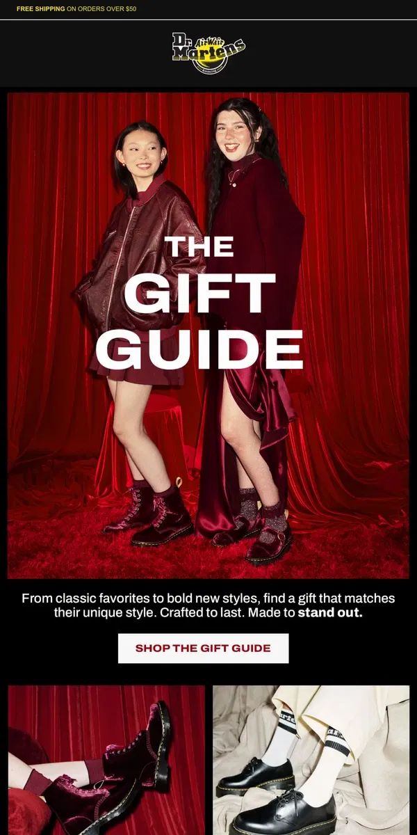 Email from Dr. Martens. The ultimate gift guide is here