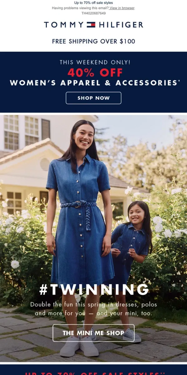 Email from Tommy Hilfiger. Meet your match—the Mini Me Shop is here!