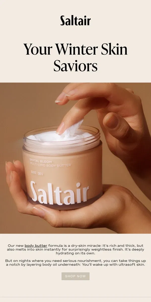 Email from Saltair. The Ultimate Bodycare Routine