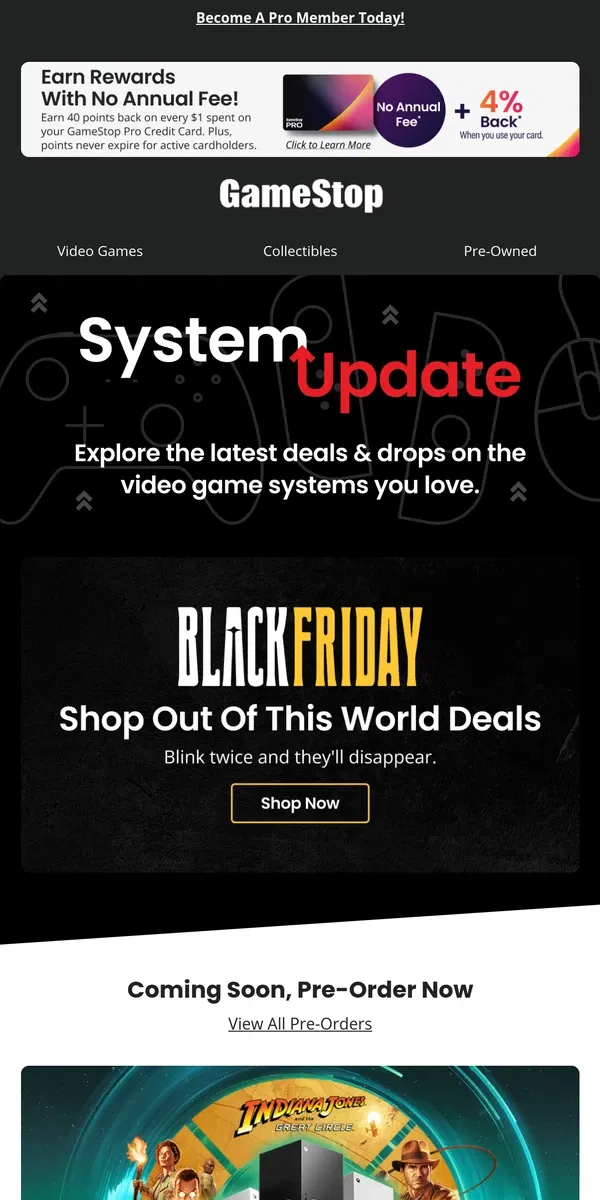 Email from GameStop. 🚪 Enter to explore GLORIOUS Black Friday deals! 🤑