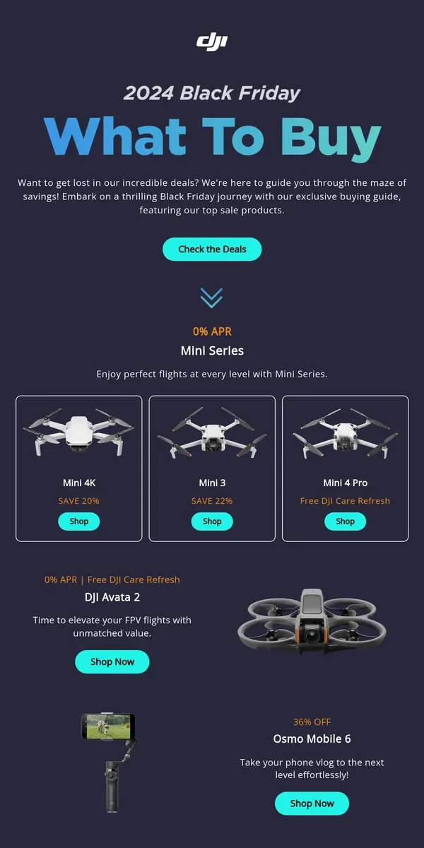 Email from DJI. 2024 Black Friday: What to buy?