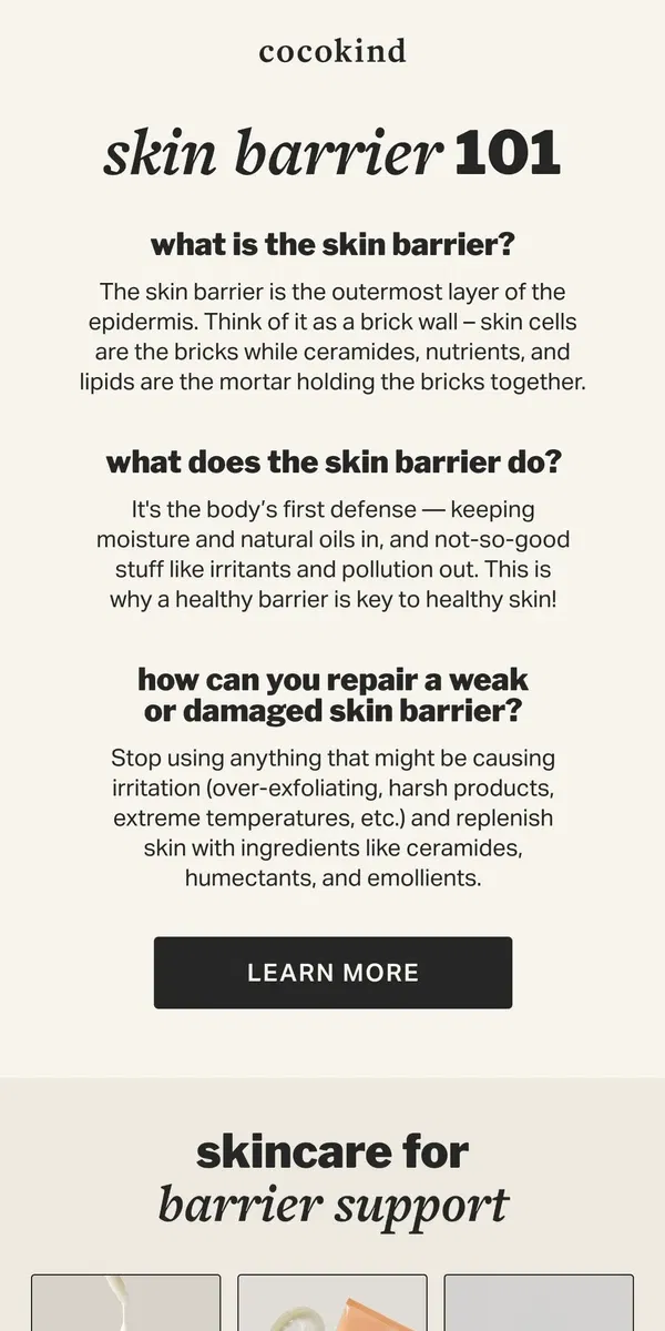 Email from cocokind. what exactly *is* the skin barrier??