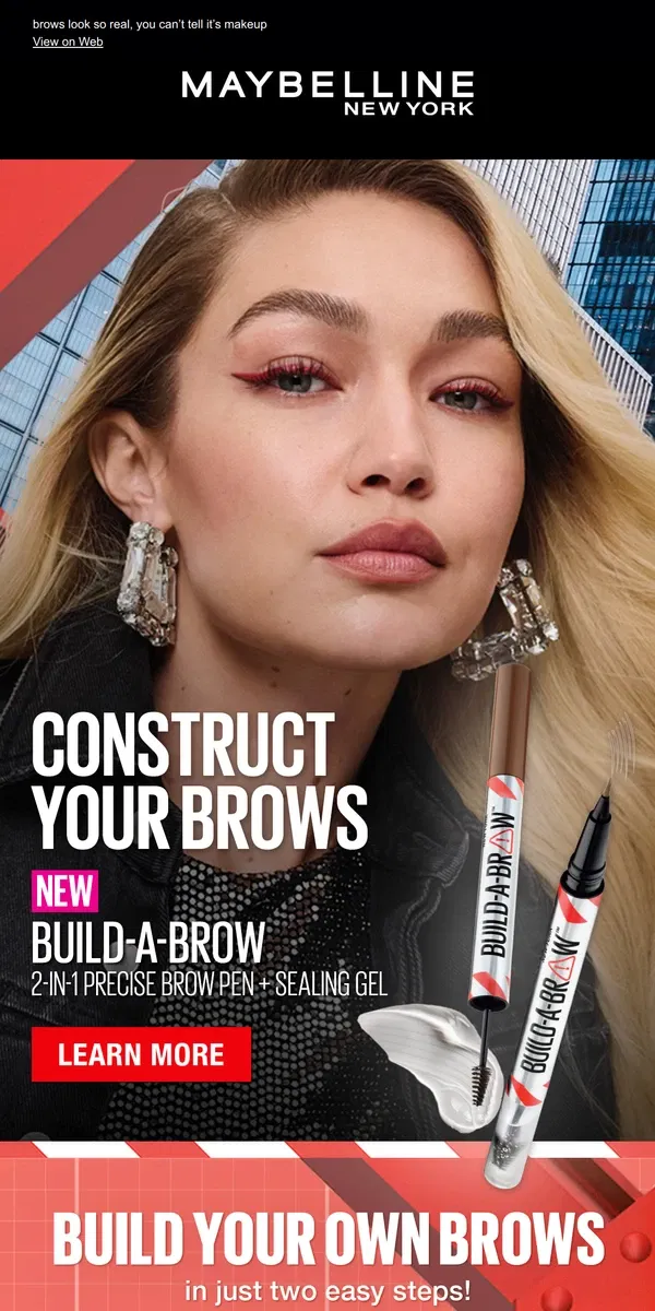 Email from Maybelline. NEW! Meet Build-a-Brow! ❤️