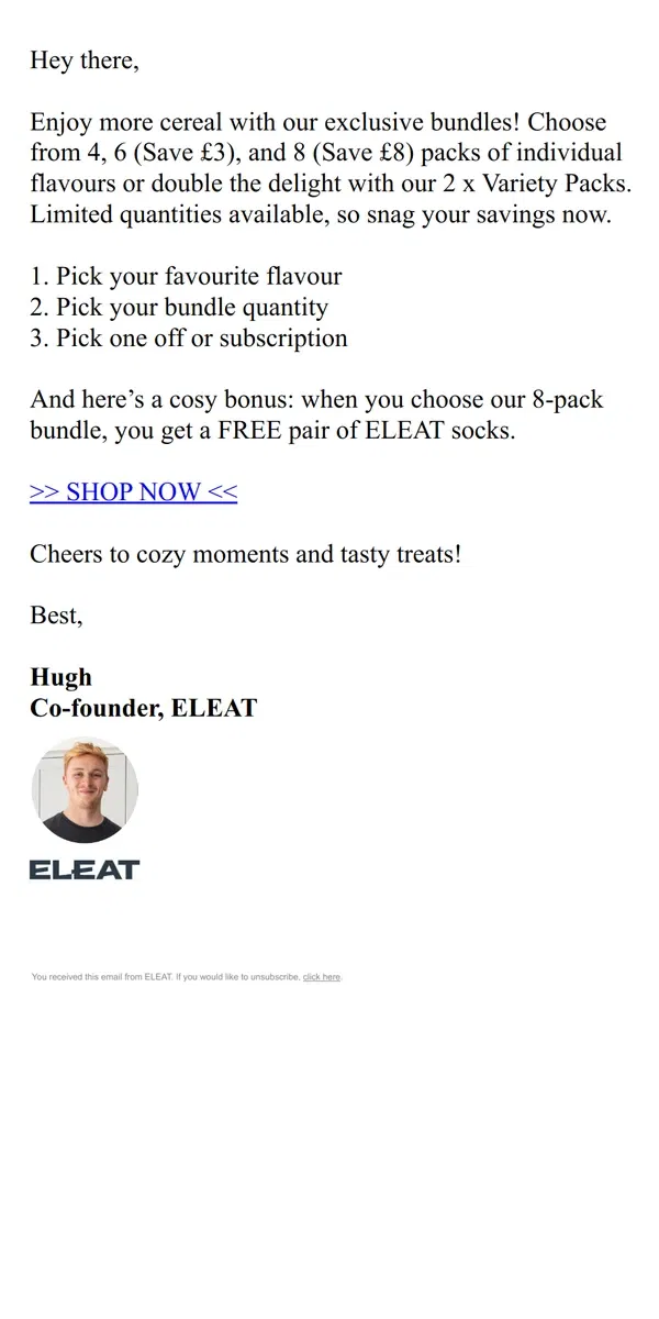 Email from ELEAT. Bundle up + Save big 💰