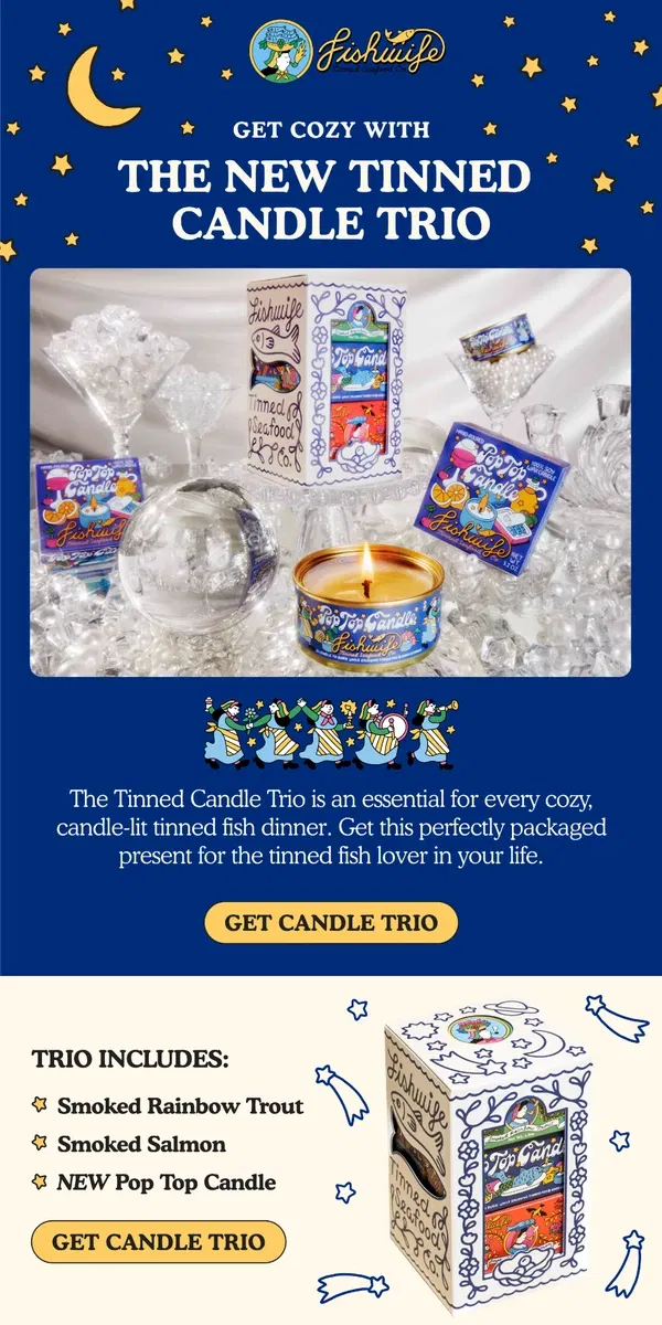 Email from Fishwife. NEW: POP TOP CANDLE 🕯️🤩