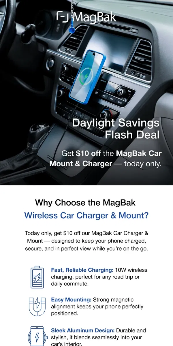 Email from MagBak. Daylight Savings Flash Deal ⚡