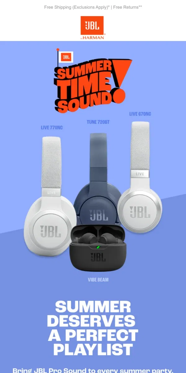 Email from JBL. 🌊 Summer Groove - Dive into JBL This Season!