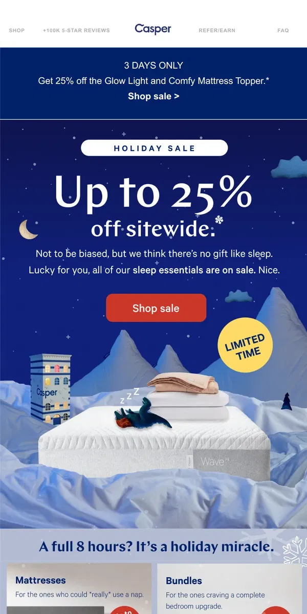 Email from Casper. Save up to 25% sitewide.