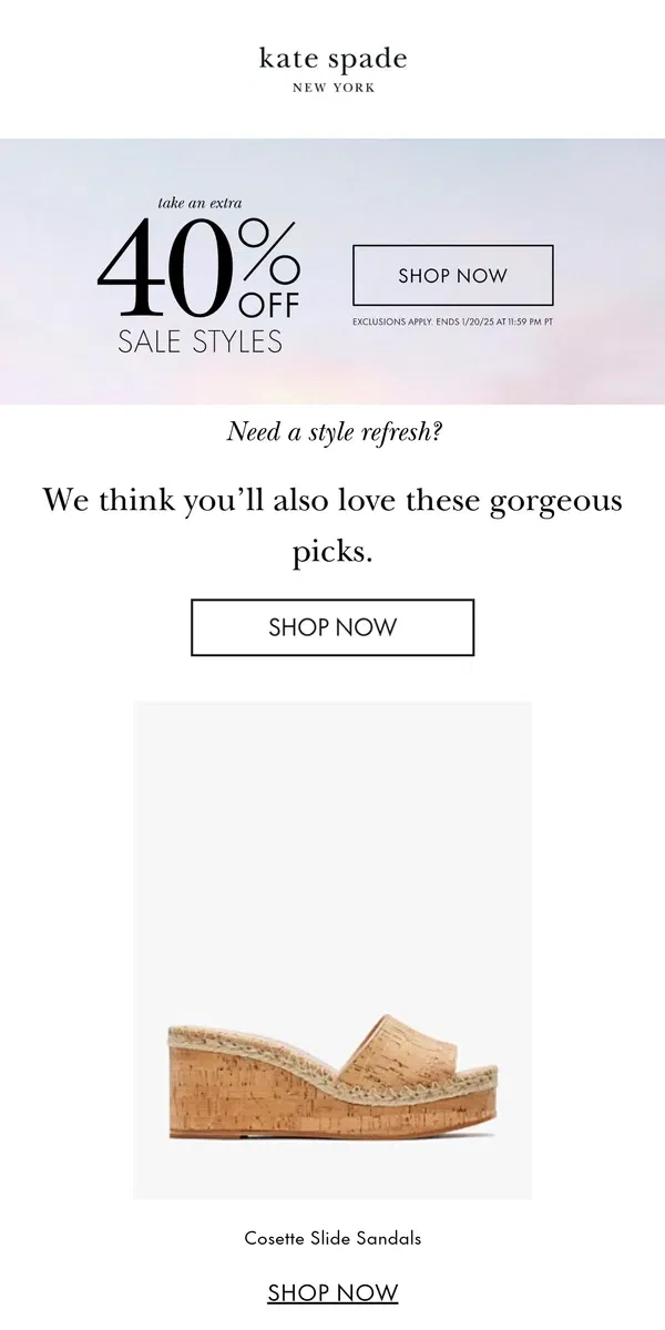 Email from Kate Spade. Your picks are going quick!