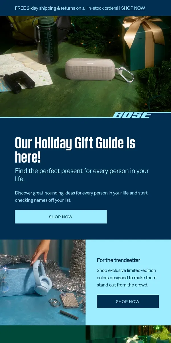 Email from Bose. 🎁 Our Holiday Gift Guide is here!