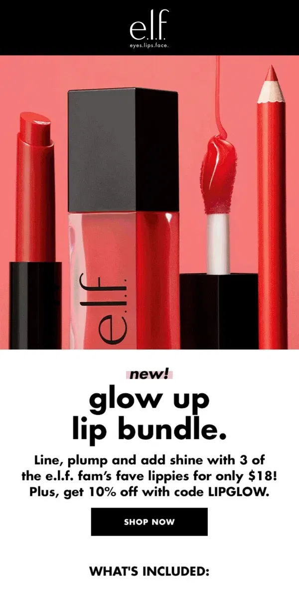 Email from e.l.f.. Get 3 must-have lippies in 1 NEW bundle 💋