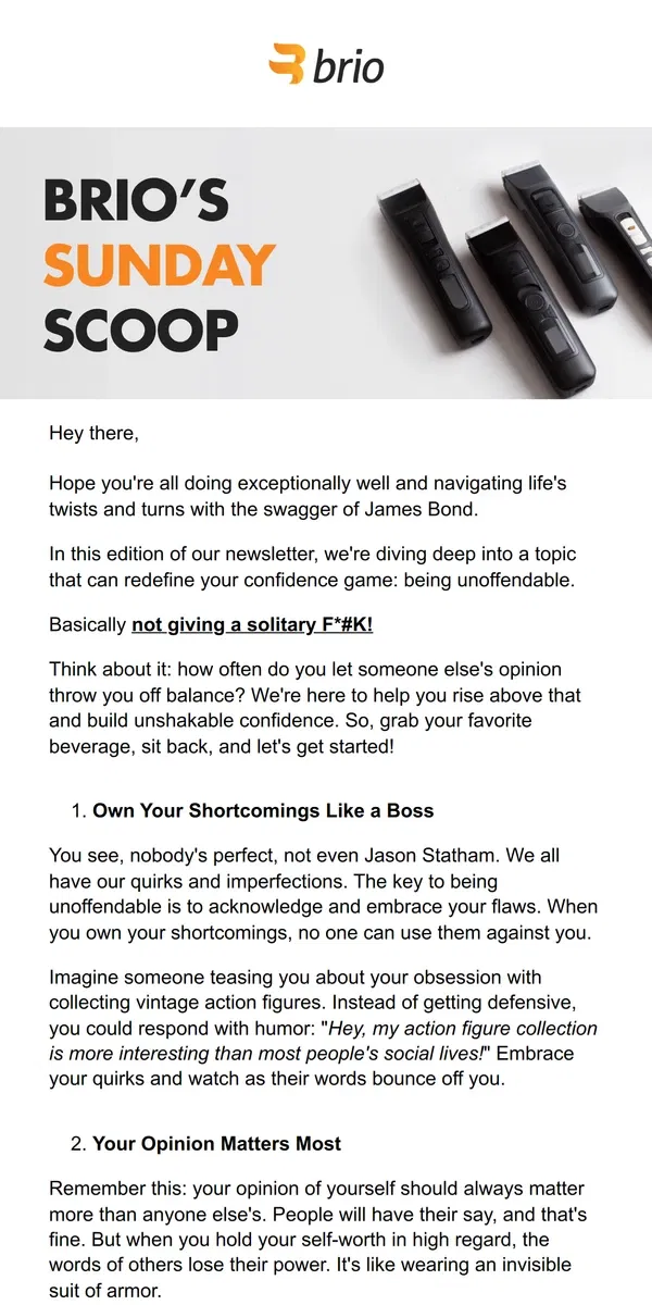 Email from Brio Product Group. How To Not Give a...