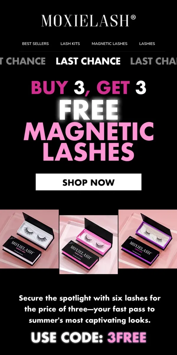 Email from MoxieLash. You’ve been selected to upgrade your natural lashes 🔥